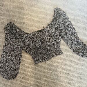 Cotton Candy LA black and white floral top